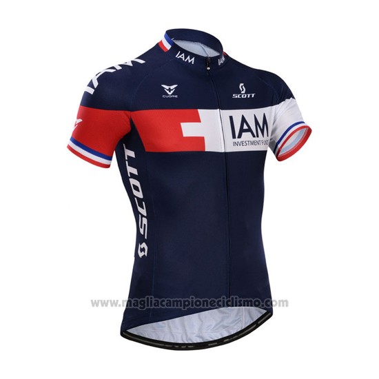 2015 Abbigliamento Ciclismo IAM Blu Manica Corta e Salopette